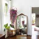 RECUTMS Fake Monkey Plants Hanging Eucalyptus Vines Fake Vines Faux Hanging Plants for Outdoor Garden Yard Backdrop Decor Indoor Room Table Wall Home Hanging Decoration(Fuchsia)