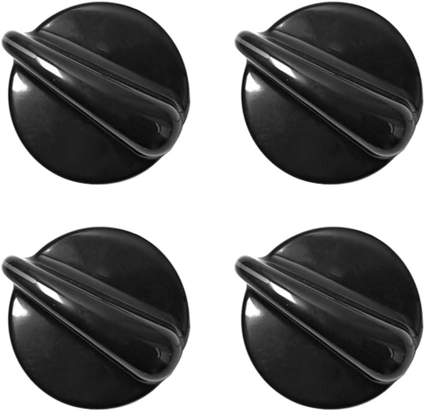 Stove Knobs Replacement, 4Pcs Gas Burner Control Knobs for GE Range Cooktop Stove, Exact Fit for WB03T10236, Black