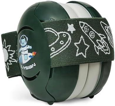 LYSIAN Baby Noise Reduction Earmuffs – Noise Cancelling Headphones for Infants and Kids, Perfect for Travel, Airplanes, Concerts, Fireworks. 25dB Sound Block, Dark Green