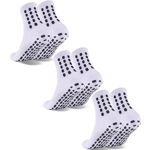3 Pairs Kids Grip Soccer Socks Cushioned Non Slip Football Athletic Sports Socks for Boys Girls. Size Large
