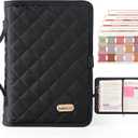 BellaHold Adjustable Bible Cover with 75 Bible Tabs - Bible Cover Case for Women, Waterproof, Washable Quilted Bible Case, Reusable Christian Gifts for Women (Black, M)