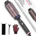 Thermal Brush 1.77", Long Lasting Hair Curling Iron Brush, Ionic Heated Round Brushes Makes Hair Smoother Get Natural Curls, 2 Temp Settings, Universal Voltage for Travel, Easy to Use, Rose Gold