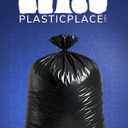 Plasticplace 95-96 Gallon Heavy Duty Black Trash Bags - Contractor Grade, Extra Large Garbage Bags for Construction & Outdoor Trash Cans, 1.2 Mil Thick, 61” x 68” (3 Count )