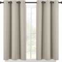 NICETOWN Modern Blackout Curtains Noise Reducing, Thermal Insulated and Privacy Room Darkening Drape Panels for Boy's Guest Room Door Small Short Window (Natural, 2 Panels, W42 x L45 -Inch)