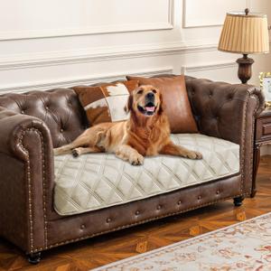 Ameritex Waterproof Dog Bed Cover Pet Blanket with Anti-Slip Back for Furniture Bed Couch Sofa (30x53 Inch (Pack of 1), Ivory)