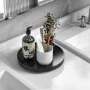 Turntable Vanity Tray 9 Inch for Perfume Candle, Bamboo Kitchen Sink Countertop Organizer for Keep Glass, Sponge and Soap Bathroom Countertop Organizer Black (9" x 9" x 1.5")