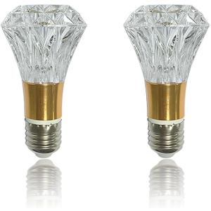 2 Pcs 5W E26 Decorative LED Bulb, 85-265V Wide Voltage, 3000K Warm Light, Crystal Edison Style Light for Home/Restaurant/Bar (B009)
