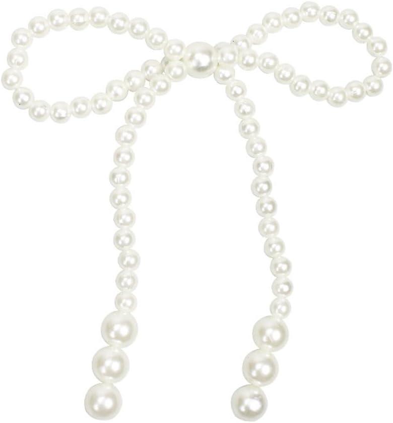 10PCS White Imitation Pearl Bow Cake Decorations Birthday Party Bow Dots Cupcake Toppers for Children's Birthday Baby Shower Party Cake Decorations Supplies