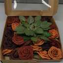 Ling's moment Artificial Flowers, 25Pcs 3" Roses in Terracotta Shades, Realistic DIY Foam Floral Decor for Wedding Bouquets/Centerpieces, Outdoor Party Backdrops, Room/Table, Garden/Pot Decorations