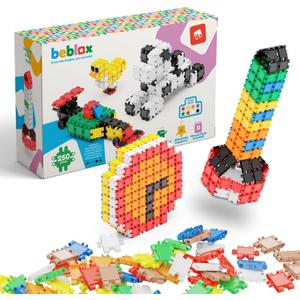 Beblox Building Blocks for Kids - 250-Piece Connecting Tiles Set - Interlocking Building Blocks for Kids, STEM Toys Kit, Fun & Educational Gifts for Boys & Girls, Preschool Learning Activities Ages 4+
