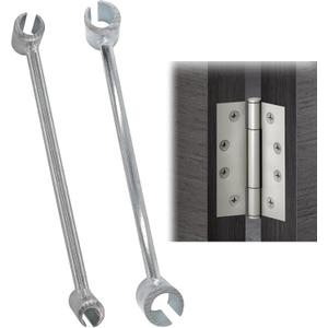 Hinges Gap Adjusting Wrench 2024 New Door Hinge Repair Spanner Adjustable Tool Upgrade Wrench Heavy Duty Key Round Bolt Hand Tools (Silver, 2pcs)