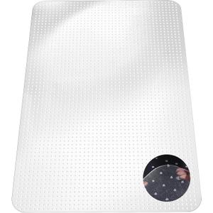 46 x 72 Office Chair Mat for Carpet, 2.2 mm Thick Clear Desk Chair Mat with Non-Slip Grips, Large Floor Protector for Low, Flat Carpeted Floors (Clear)