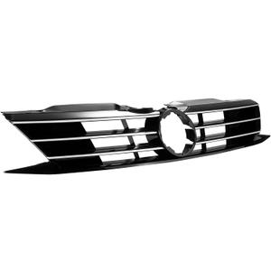 SIEMID Front Grill Compatible with Volkswage.n Jetta MK6 2015 2016 2018 Insert Bumper Upper Center Grille
