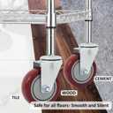 Finnhomy Swivel Caster Wheels 4 Inch Threaded Stem Casters Set of 4 Heavy Duty 1/2"-13 x 1 Anti-wear Polyurethane Industrial Castor Wheels for Cart/Furniture Load Bearing 2200 Lbs Smooth Casters Red
