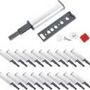 20 Pack Magnetic Push Latches for Cabinet, Push to Open Door Latch - Heavy Duty Push Release Catches Kitchen Drawer Pop Out Latch, Gray