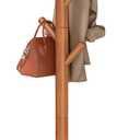 VASAGLE Coat Rack, Free Standing Coat Stand, Hall Coat Tree with 8 Hooks and Storage Shelf, 69.2 Inch Tall, for Coats, Hats, Bags, for Entryway, Hallway, Bedroom, Caramel Brown URCR033K01