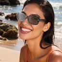 VISOONE Chunky Rectangle Sunglasses Women Men 90s Vintage Retro Accessories UV400 Protection Narrow Square Shades Harmony (Coco Tortoise)