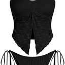 ZAFUL Floral Twist Bikini Set for Women Halter Tankini Tie Side String Swimsuit Two Piece Bathing Suit Large