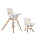 Evolur Zoodle 2 in 1 Convertible Baby High Chair, Beige, Easy to Clean, Adjustable & Removable Tray, Compact & Portable, Foldable High Chair with Adjustable Footrest