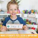 Hadley Designs Desk Name Tags for Classroom - 25 Student Desk Name Plates for Classroom Decor, 9x3 Smiley Nametags Cubby Labels Teacher Supplies, 1st 2nd 3rd Grade Kindergarten Preschool Must Haves