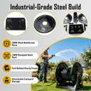 Air Tool Hose Reels 4000 PSI Heavy Duty Hand Crank Air Hose Reel, Fit 1/2" x 225' Hose, Compatible with Air Compressors & Pressure Washers, Industrial Grade Wall Mount Hose Reel (Hose Not Included)