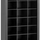Prepac Elegant Black Shoe Storage Cabinet, Space-Saving Solution with Cubbies for 36 Pairs, 13"D x 23.5" W x 72.5" H