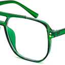 FEISEDY Blue Light Blocking Glasses Fake Nerd Clear Square Computer Lightweight Pilot Glasses Frame Oversized B2866