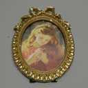 Bitray Vintage Picture Frame, 5 x 7 Inch Oval Bowknot Photo Frames with Glass Front, Home Decor for Wall Haning or Tabletop Display