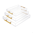 3 Pack Clear Acrylic Serving Tray with Gold Handles Serving Tray Spill Proof Acrylic Bathroom Decorative Tray Organizer for Coffee Table Countertop Appetizer Breakfast Vanity
50+ bought in past month