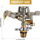 Impact Sprinkler Head Brass Pulsating Sprinkler Lawns Garden Adjustable 360 Degrees Watering Heavy Duty Sprinkler Head with Nozzles for Yard and Grass Irrigation (5 Pieces)