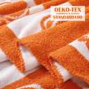 Buryeah Thanksgiving Pumpkin Knit Throw Blanket, 50 x 60 Inch Orange and White Reversible Pumpkin Knitted Throw Blanket, Cozy Lightweight Soft Fall Autumn Gift for Couch Sofa Bed Travel