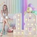 JoyMuse 3ft Marquee Numbers 18, Large Light Up Numbers 18, 18th Birthday Party Decorations for Girls and Boys, Yellow Light