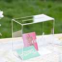 Clear Acrylic Card Box with Slot Premium 10 10 7 in, Thick 4 mm DIY Wedding & Event Keepsake Box (Blank, No Print) for Receptions, Fundraisers & Graduation