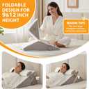 Ruqmuis 3PCS Wedge Pillow Set for After Surgery, Adjustable 9&12 Inch Bed Wedge Pillow for Sleeping, Incline Pillow Wedge for Headboard, Post Surgery, Acid Reflux, Neck&Back Support, White/Grey