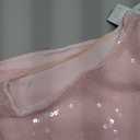 MakeMeChic Women's Sparkly Sequin Tops Crew Neck Sleeveless Party Crop Tank Tops Clubwear Pink X-Small