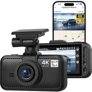 Miofive Dash Cam Front, S1 E Car Camera, Built-in WiFi & GPS Car Dashboard Camera Recorder with 4K/2160P UHD, App, 3" IPS Screen, WDR Night Vision, 24-Hour Parking Monitor, Loop Recording, G-Sensor