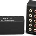 Cubilux AS-R1 4 Way RCA Audio Splitter Box, 4-Channel Stereo RCA Splitter, Passive Audio Splitter-Made with Aluminum Alloy (1 in 4 Out)