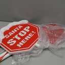 Christmas Santa Stop Here Sign with 30 Multi-color LEDs Battery Operated with Timer Christmas Stop Sign with Base & Stake Xmas Party Landscape Patio Decor