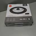 2 x Vented Tempered Glass Universal Lid for Pot Pan Skillet with Heat Resistant Silicone Rim Microwave Splatter Lid Cover Microwave Safe Fit 9.5 10 10.5 11 Cookware, Dishwasher Safe Grey