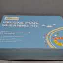 Deluxe Swimming Pool Cleaning Kit Including Professional Leaf Skimmer Net, 17.5" Pool Brush Head,Scrub Brush and 10.5 FT Pole