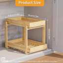 Bamboo Wood Under Sink Organizer 2 Pack, Pull Out Cabinet Organizer 2 Tier Under Sink Organizers and Storage with Sliding Drawer Sturdy Easy Assembly for Kitchen Bathroom Undersink, Natural
