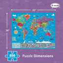 Re-marks Map of The World Deluxe Jigsaw Puzzle with Whimsy Pieces