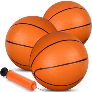 Umnodobn Mini Basketball for Indoor Mini Basketball Hoop, 7" Soft Rubber Replacement Basketballs Toy for Kids Adults, Pool Beach Ball for Outdoor Inflatable Pool Beach Game