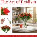 Cabilock 5Pcs Artificial Strawberry Stems 10.6" Realistic Red Berries Stems, Faux Fruit Branches for Summer Farmhouse Kitchen Decor, Berry First Birthday Party Supplies, Tiered Tray Wreath Picks