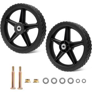 Parts Camp 16" Lawn Mower Wheels 16 x 1.75'' Spoked Plastic Wheel and Tire For Garden cart/Pressure Washer/Generator/Wheelbarrow/Trolley/Dolly Wheel/Push Mowers/Hand truck tires(Set of 2)