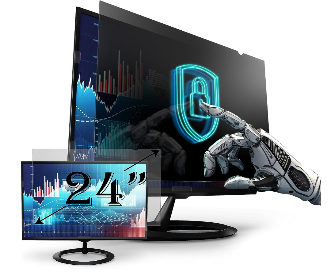 Premium Privacy Screen Filter for 24 Inches Desktop Computer Widescreen Monitor with Aspect Ratio 16:09. Anti Glare and Anti Blue Light Protection