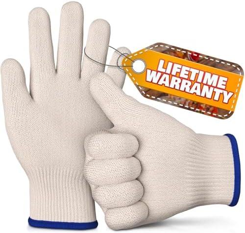 bogo Brands Heat Resistant Gloves for Cooking & Grilling – Aramid Oven Mitts Gloves with Fingers, Short-Term Hand Protection up to 932°F and Secure Grip for Baking, Fryer, and BBQ, M