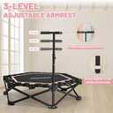 HXD-ERGO 42'' Foldable Mini Trampoline, Rebounder Trampoline with Adjustable Foam Handle, Fitness Trampoline for Indoor, Outdoor, Home Gym,Max Load 460lbs