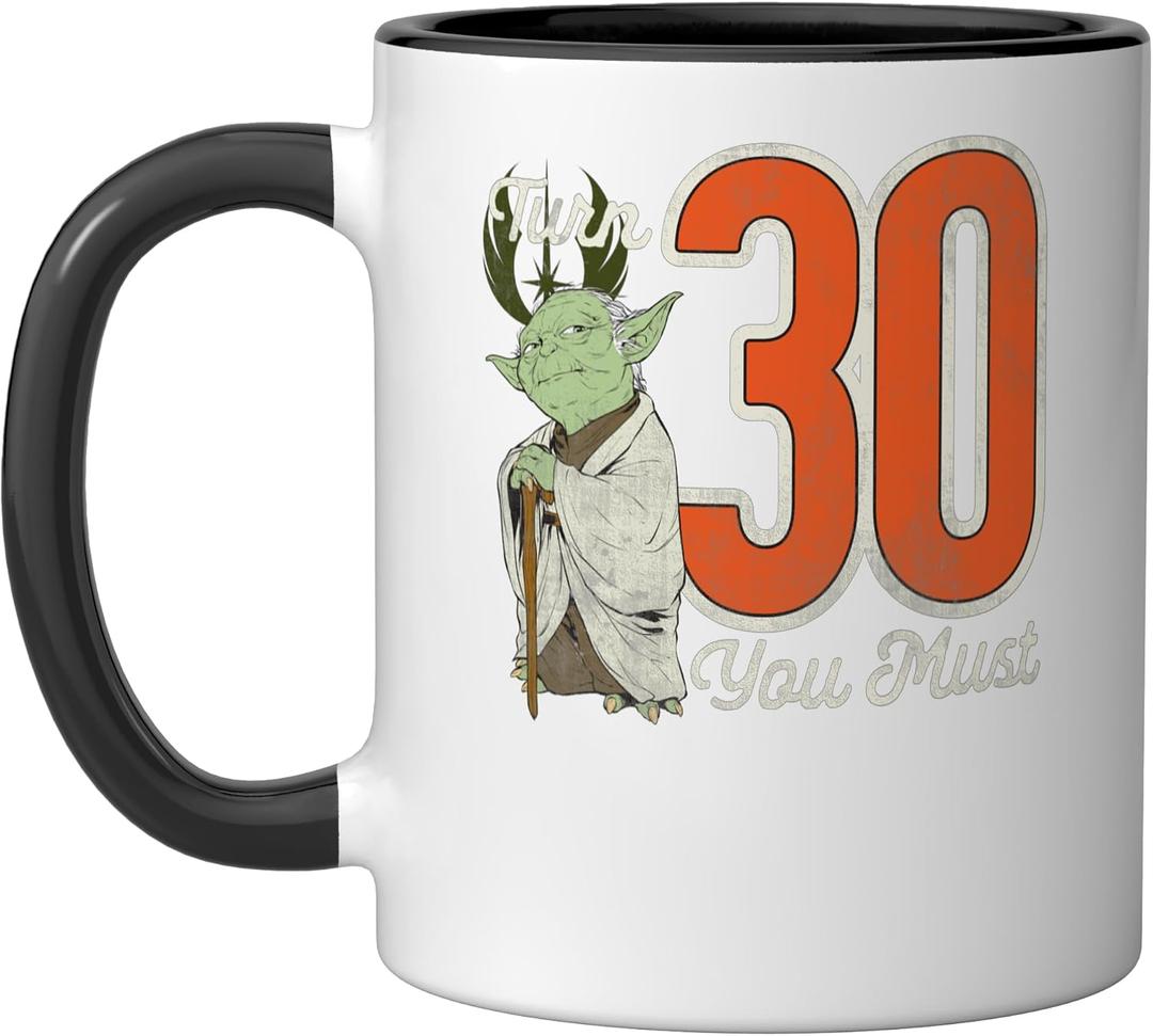Star Wars Yoda 30th Birthday Ceramic Mug, Black/White