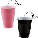 New Pink Plastic Cups (Pack of 20) - 12 oz. - Versatile Drinkware for Indoor & Outdoor Parties, Weddings, Birthdays, Celebrations & More